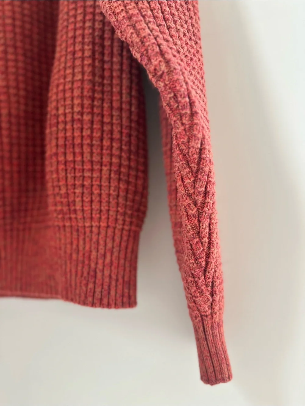 The Territory Ahead Men’s XXL Textured Knit Crewneck Sweater Rust Cotton